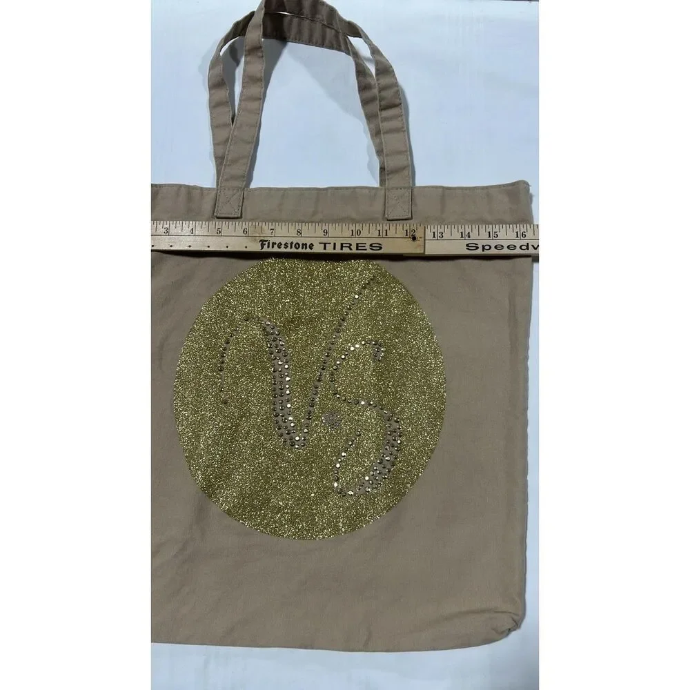 Victoria Secret Tote Bag Beige Canvas